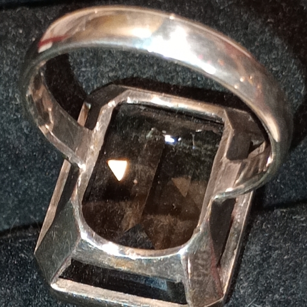 Vintage Silver Large Gemstone Ring - image 8